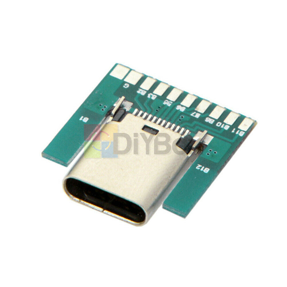5PCS 24Pin USB 3.1 Type C Female Plug Socket Connector SMT Type with PCB Board