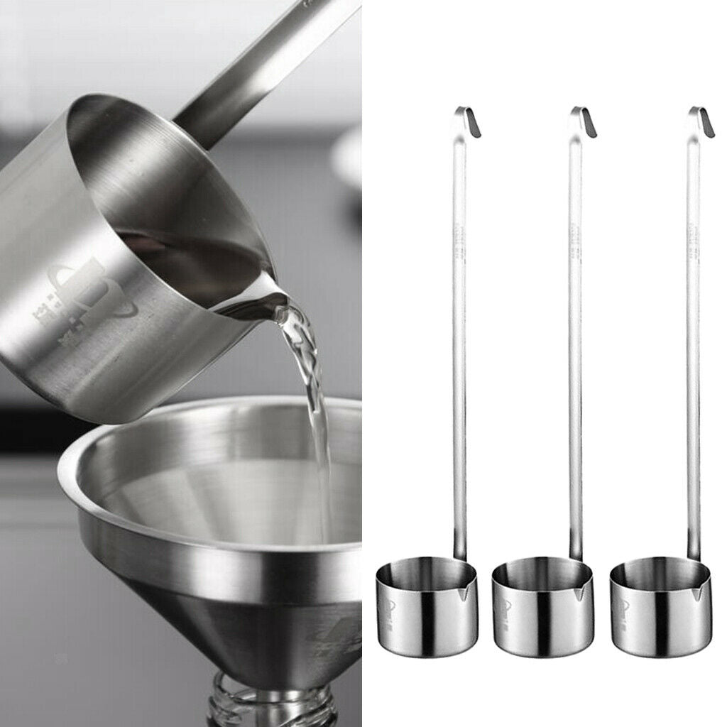 3pcs Wine Dipper Beer Pouring Measure Spoon Hanging Sauce Ladle 50ml