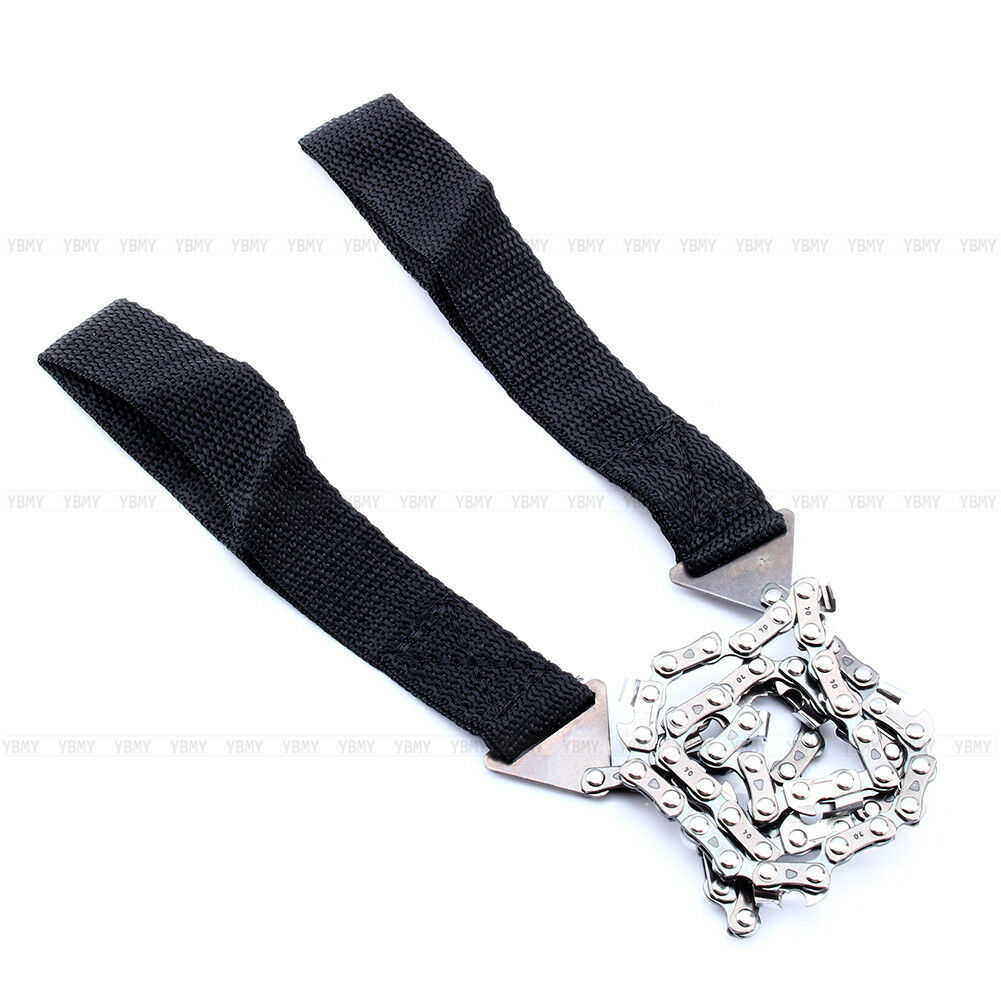 Survival Chain Saw Pocket Gear w/ Pouch Hand ChainSaw Emergency Camping Kit Tool