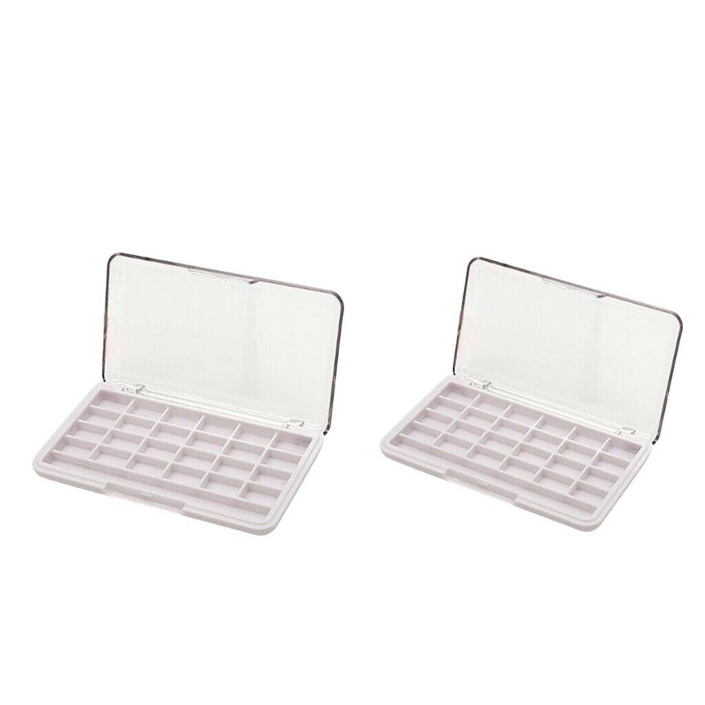 2Pcs 24 Grids Empty Makeup Cosmetics Eyeshadow Powder Palette Case Container
