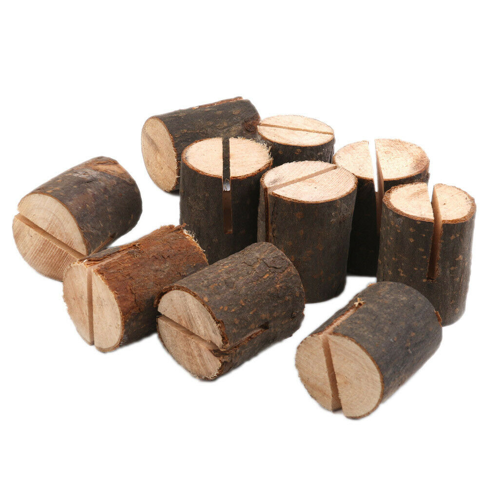 30Set Wooden Log Holder Table Number Rustic Birthday Party Baby Showers