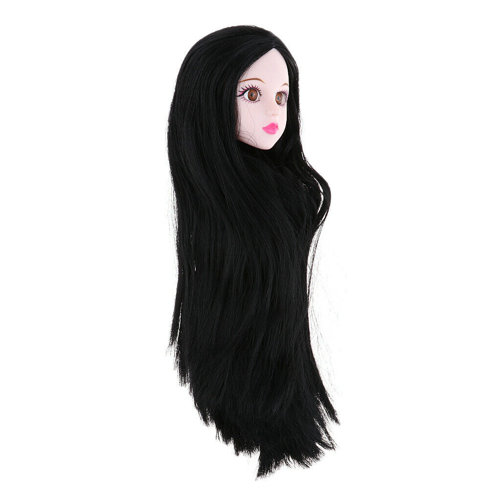 Black Straight Hair Head Sculpts Custom-made DIY Body Parts  for 1/4 KID