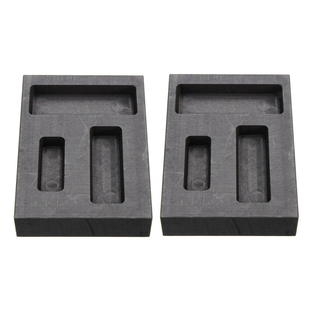 2 Pcs Pack of 3 Graphite Ingot Mold Thermal Stability Non-stick Smelting Tool