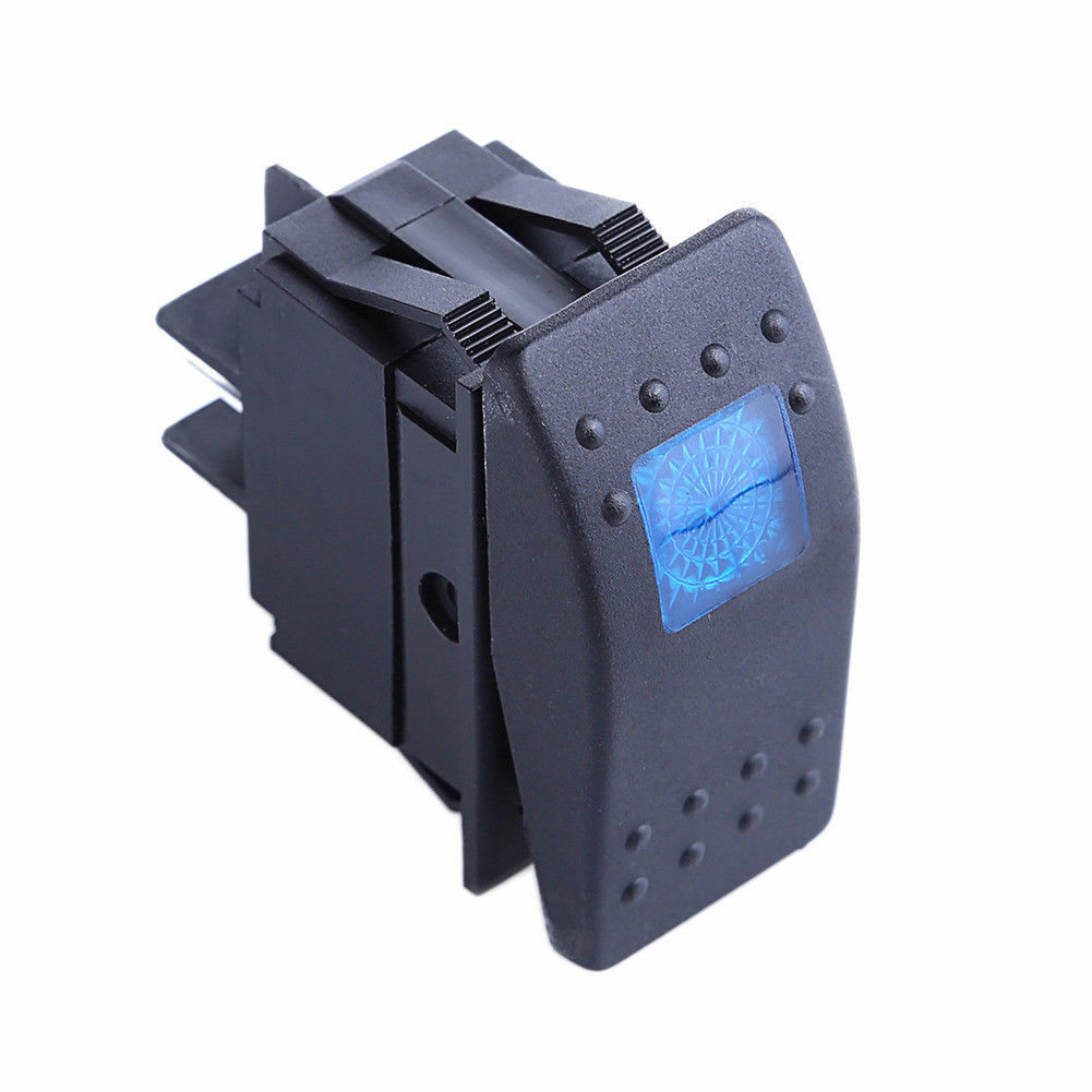 5X HS Blue LED Light Waterproof Boat Car Rocker Switch 3PIN ON-OFF 12-24V
