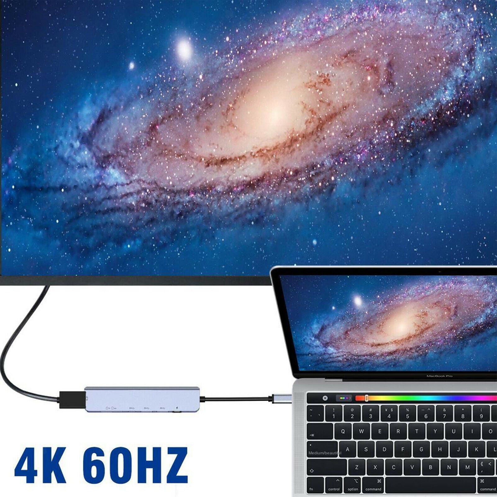 Type C to USB-C Adapter Cable Hub Dock PD Charge Splitter for Macbook Pro