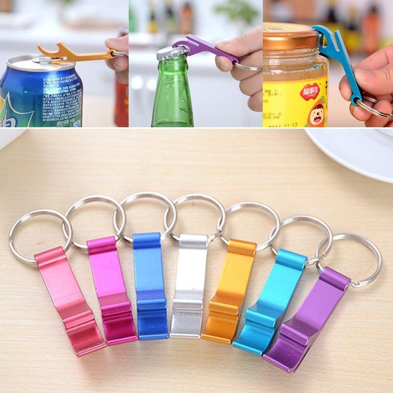 3x Beer Bottle Opener Claw Bar Beverage Keychain Ring Random Color DD