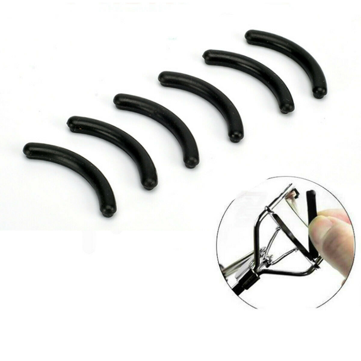 100Pcs Black Refill Rubber Pads Make Up Tool Replacement Eyelash Curler Circle