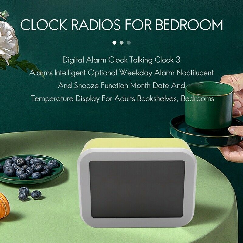 Digital Alarm Clock Talking Clock 3 Alarms Intelligent Optional Weekday Alarm W3