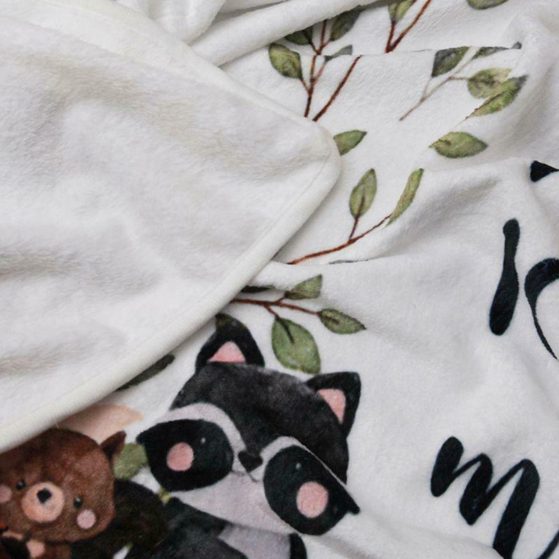 Baby Monthly Record Growth Milestone Blanket Newborn Cute Animal Pattern Cloth