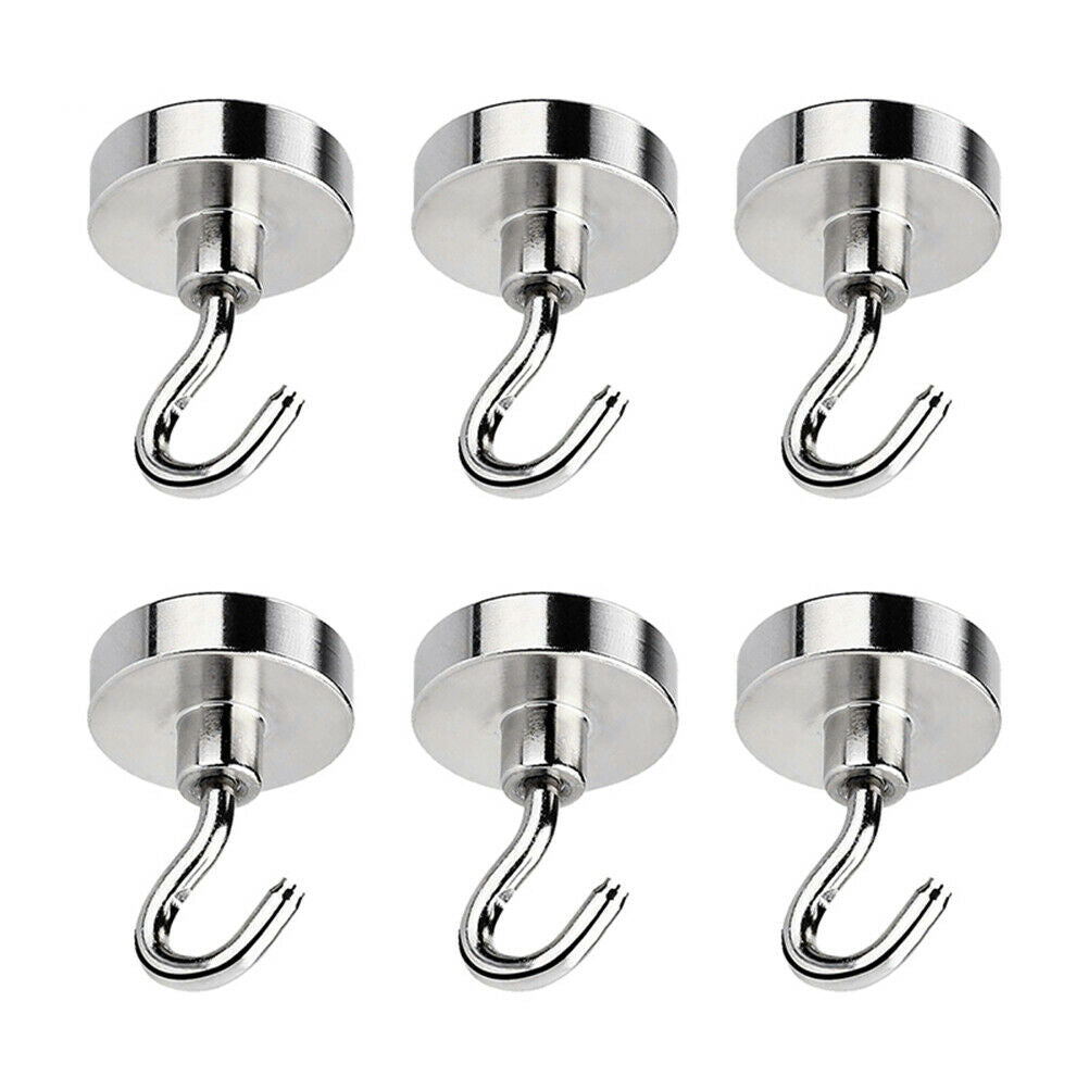 6Pcs Powerful Heavy Duty Magnetic Hooks for Refrigerator and Other Surfaces