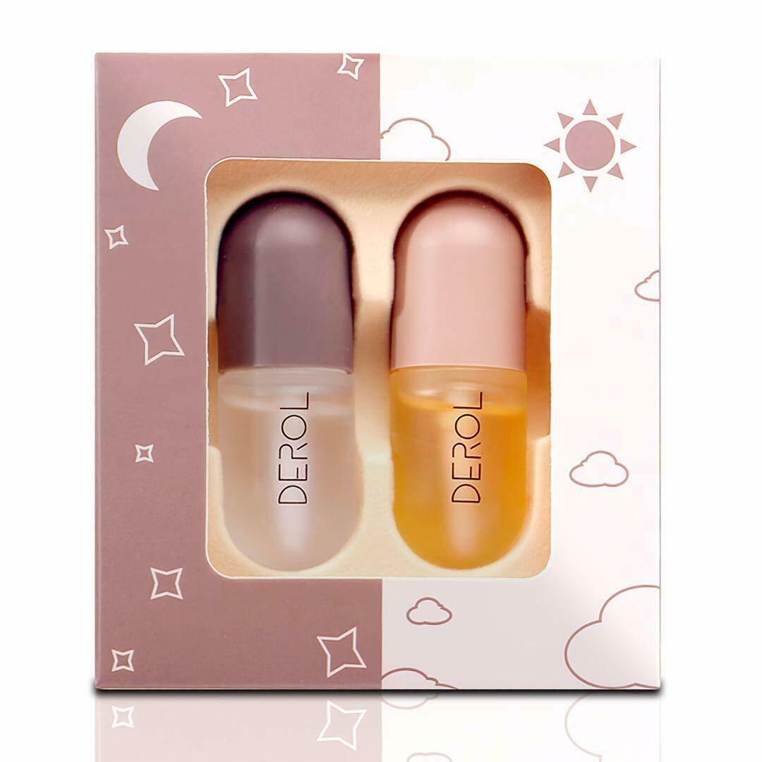 2PCS Natural Lip Plumper Lip Enhancer Lip Plumping Balm Moisturizing Lip Gloss