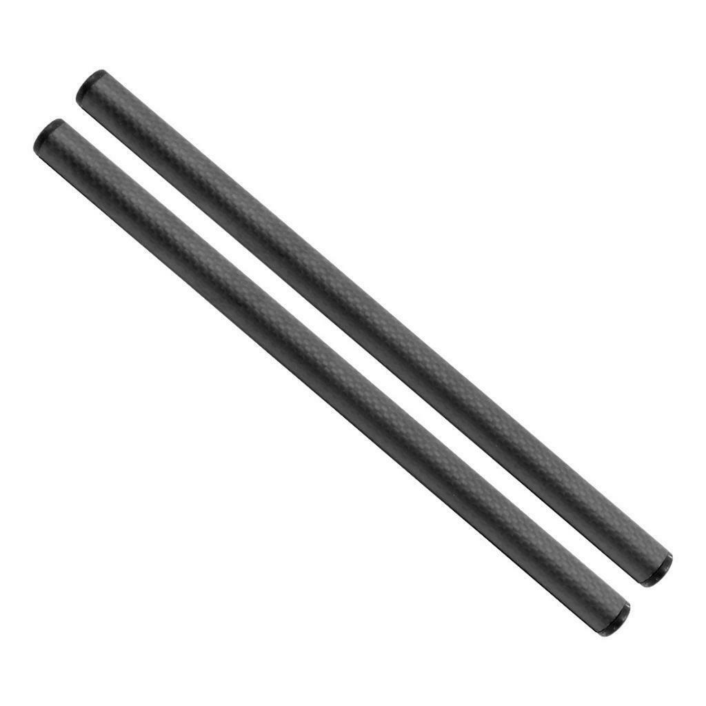 2pcs 25cm 10inch 15mm Carbon Fiber Rod for 15mm Rail DSLR Rig Support System