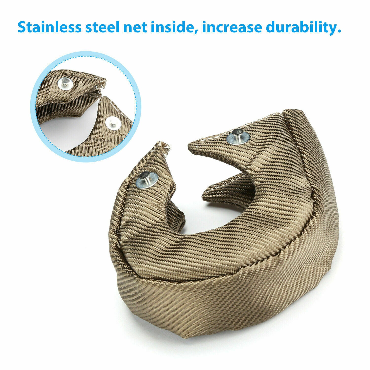 New Titanium T3 Fiber Turbo Blanket Heat Shield Barrier Turbocharger Cover Wrap