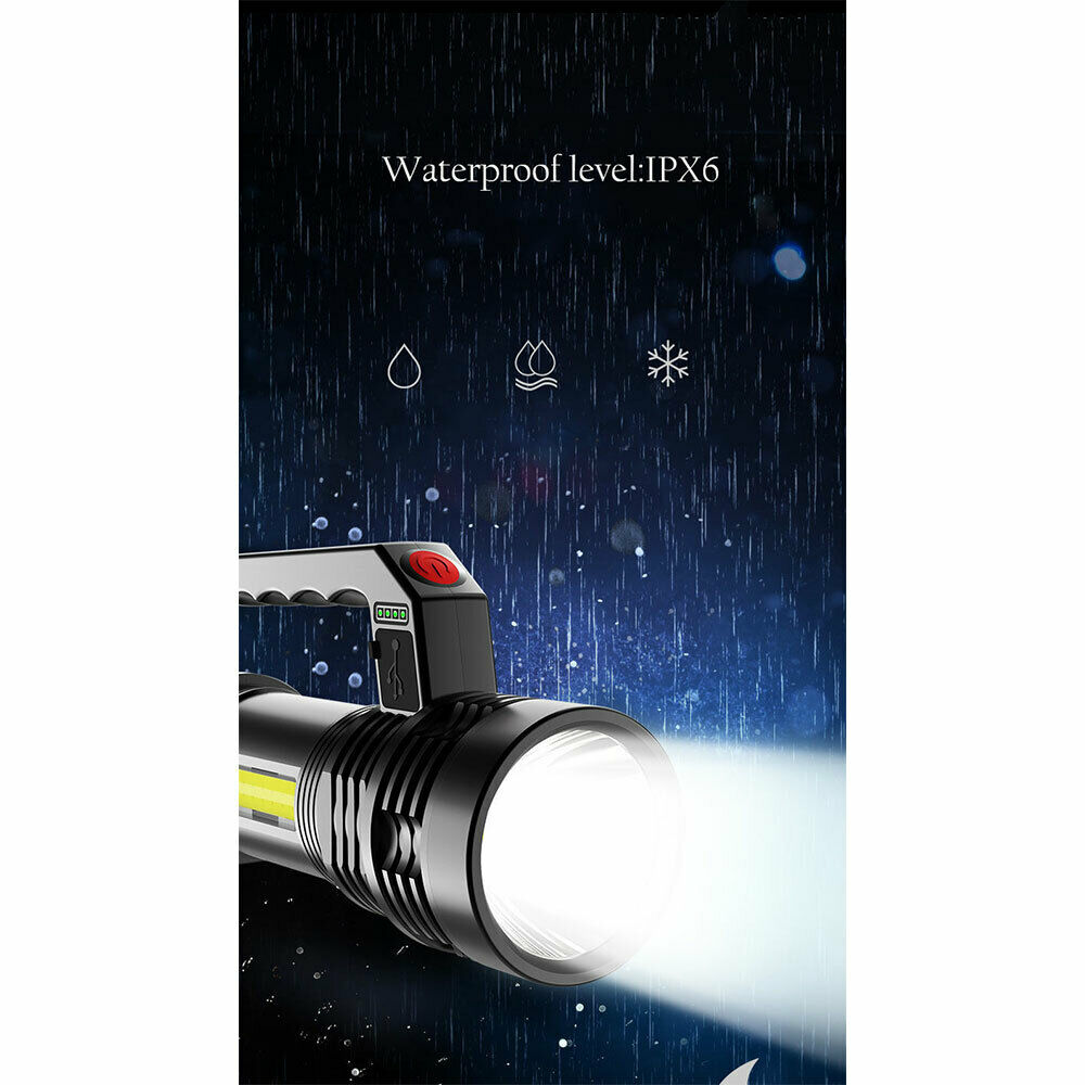 200000 LM LED Searchlight Spotlight USB Rechargeable Hand Torch Work Light Lamp