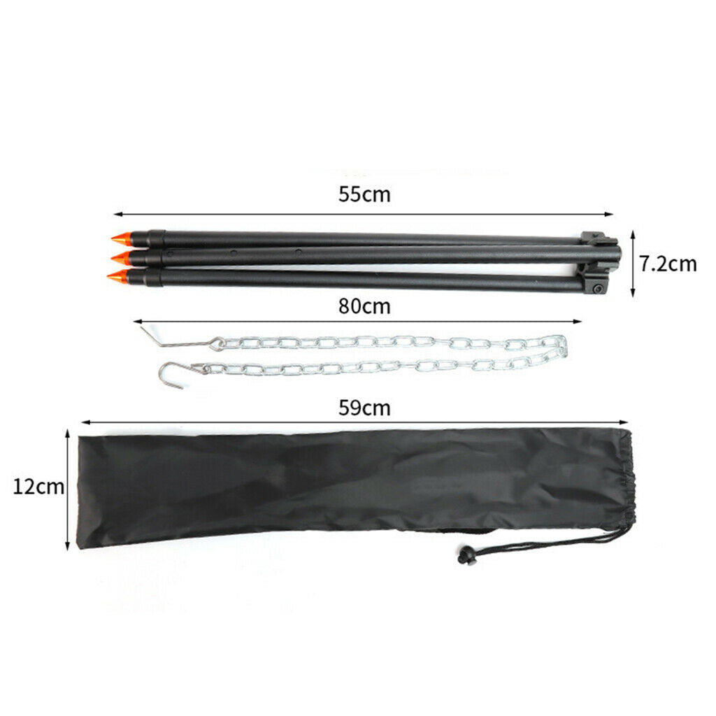 Camping Tripod with Adjustable Hang Chain for Campfire Picnic Pot Grill Accs