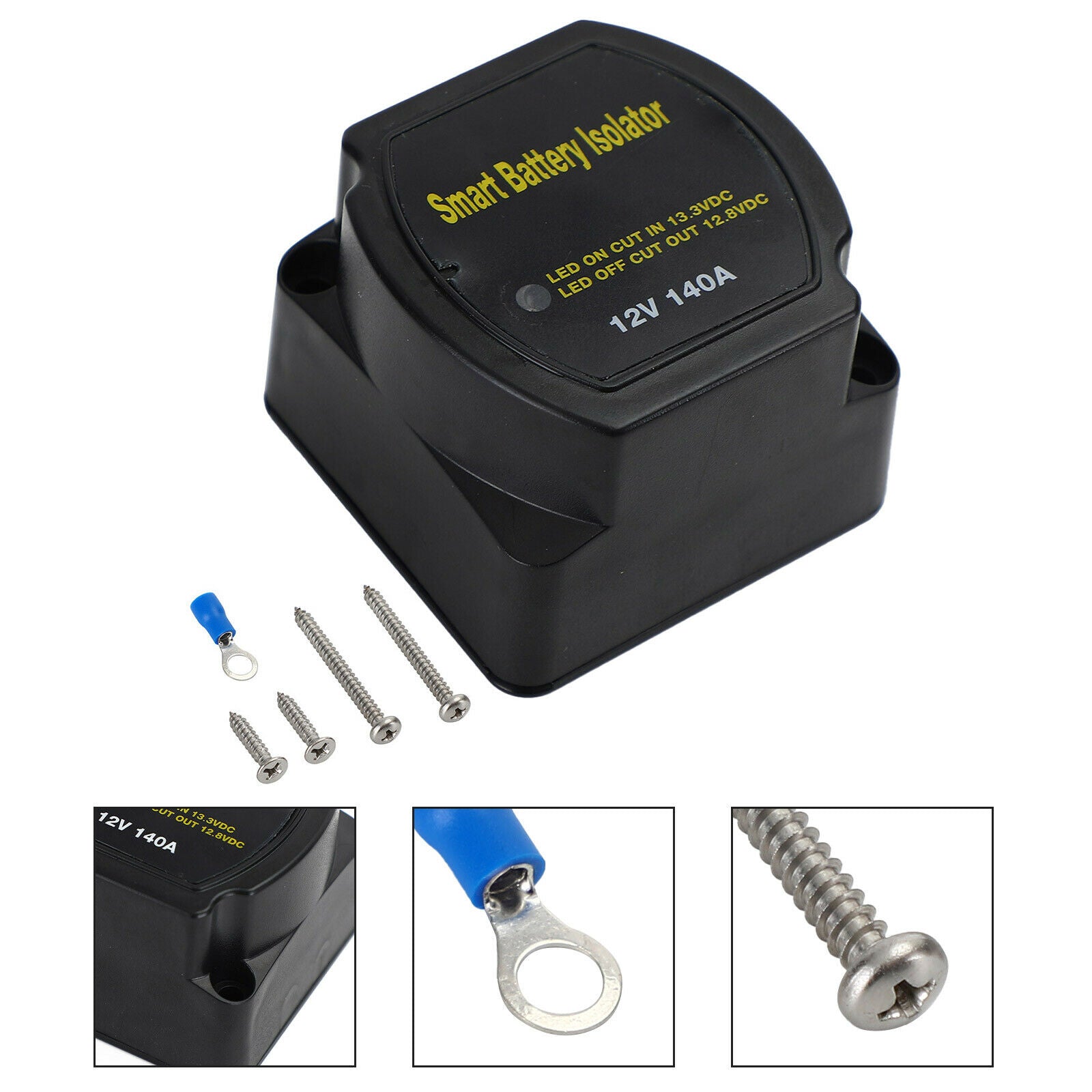 12V 140A Dual Battery Kit System Isolator Car Voltage Sensitive Relay for UTV FG