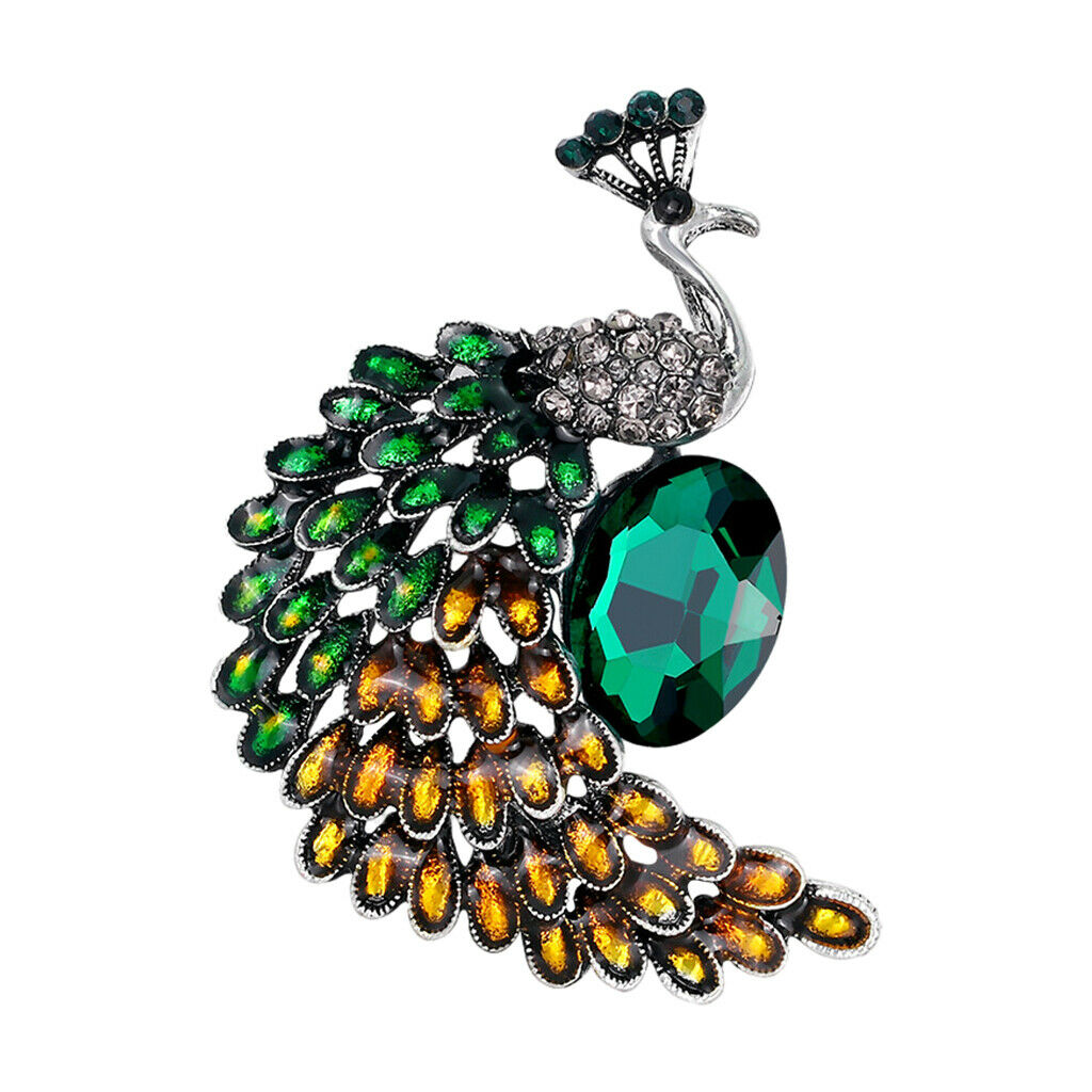 Women's Crystal Beautiful Peacock Brooch Fashion Wedding Animal Bouquet Brooch