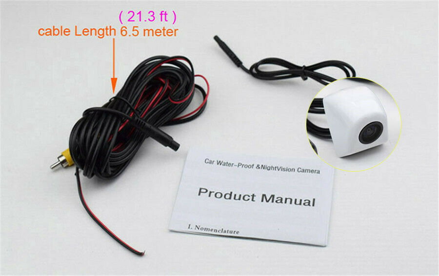 170Â° Wide Angle HD Car Front-View Back Up Reverse Camera 12V White Waterproof