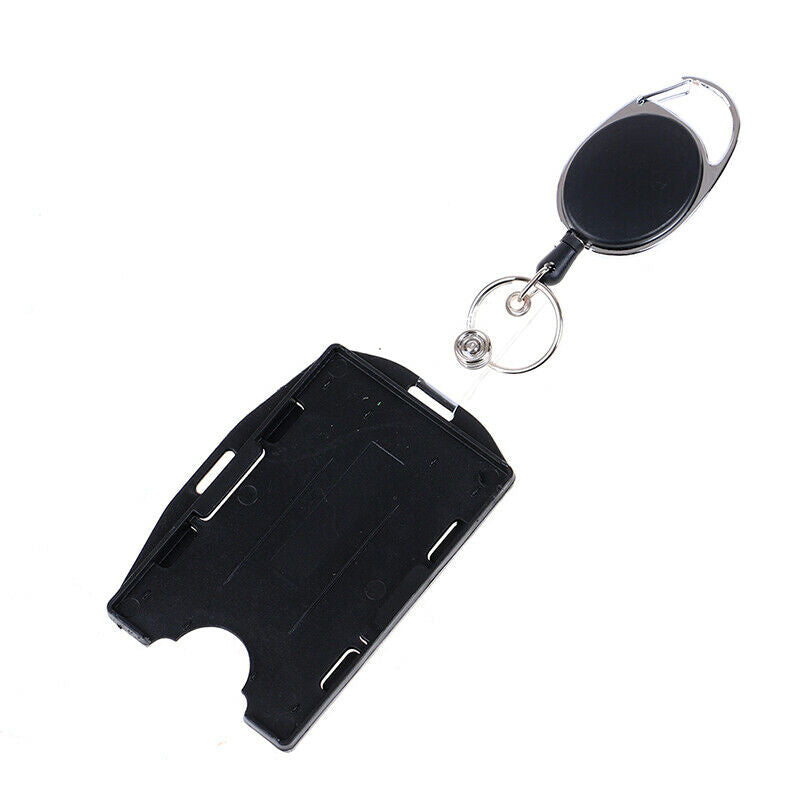 2-Pack Card ID Holder with Retractable Badge Reel w Carabiner & Belt Cl.l8