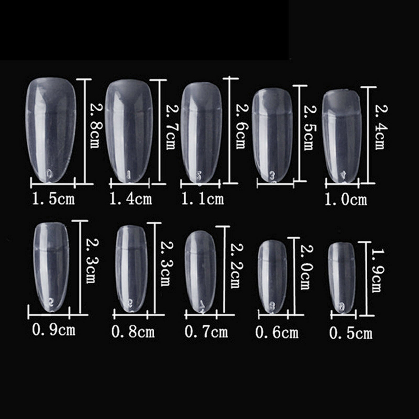 Clear 600pcs Oval Round Shape Design Half  False Nail Tips Acrylic UV Gels Salon