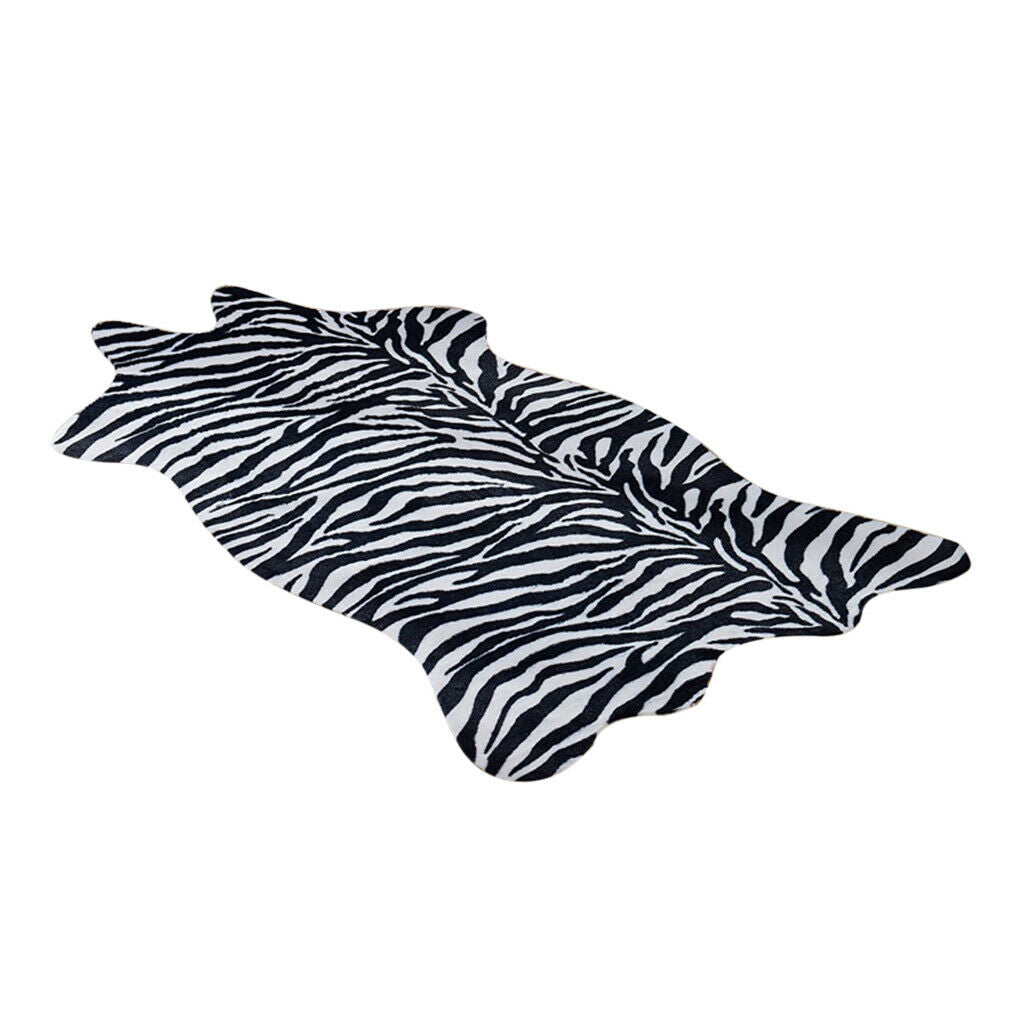 Soft Faux Animal Skin Fur Rug Non-slip Mat Carpet Zebra