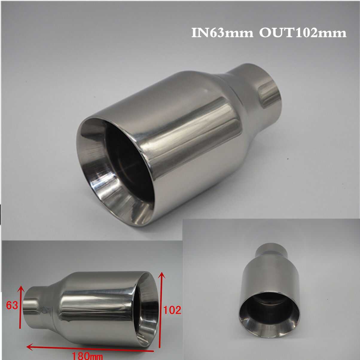 2.5 Inches /4 Inches Universal Exhaust System End Pipe Car Exhaust Tip Chrome