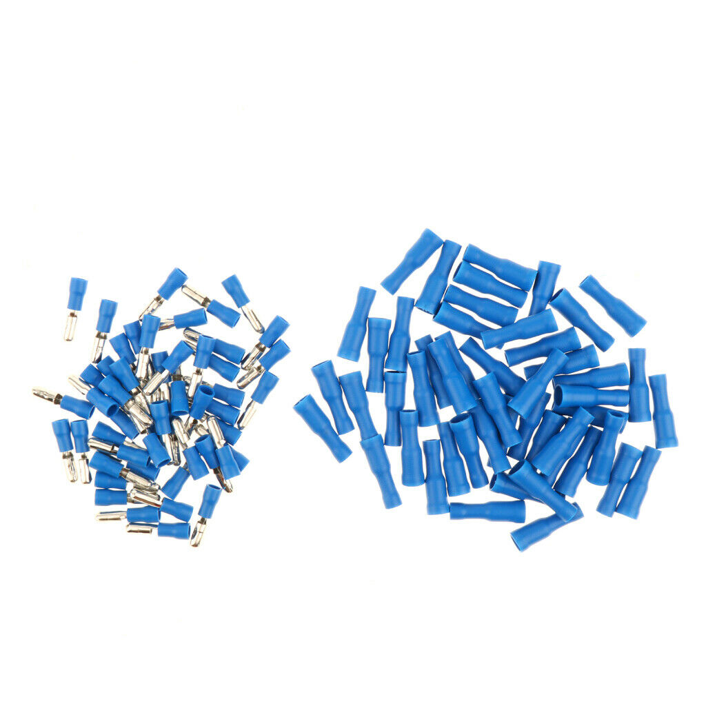 100 Pieces Insulated Wire Terminals Wire Crimp Connector Blue