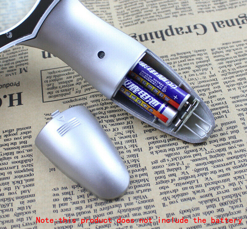 75mm 4X Hand-held 6 LED Umbrella-type Jewelry Loupe Reading Magnifying Glass