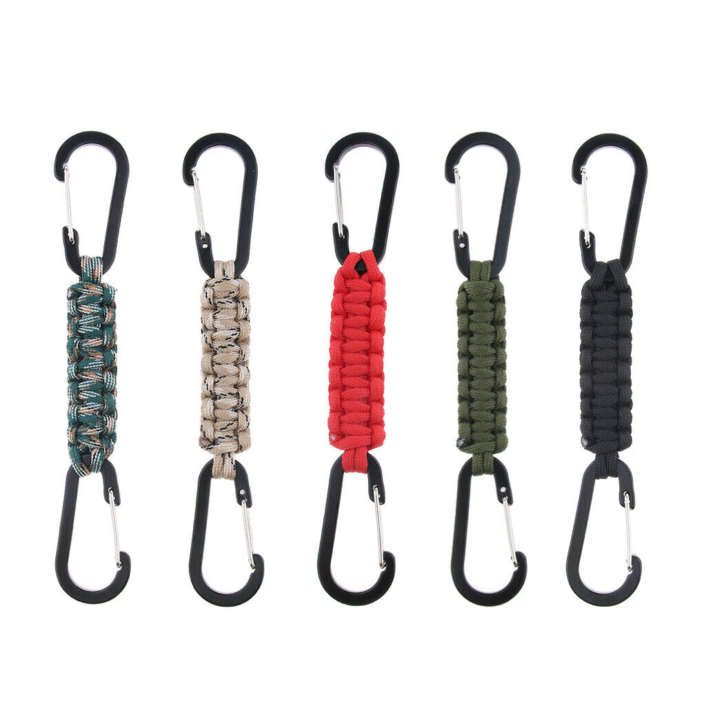Paracord Keychain Carabiner Survival Tool with Carabiner Black