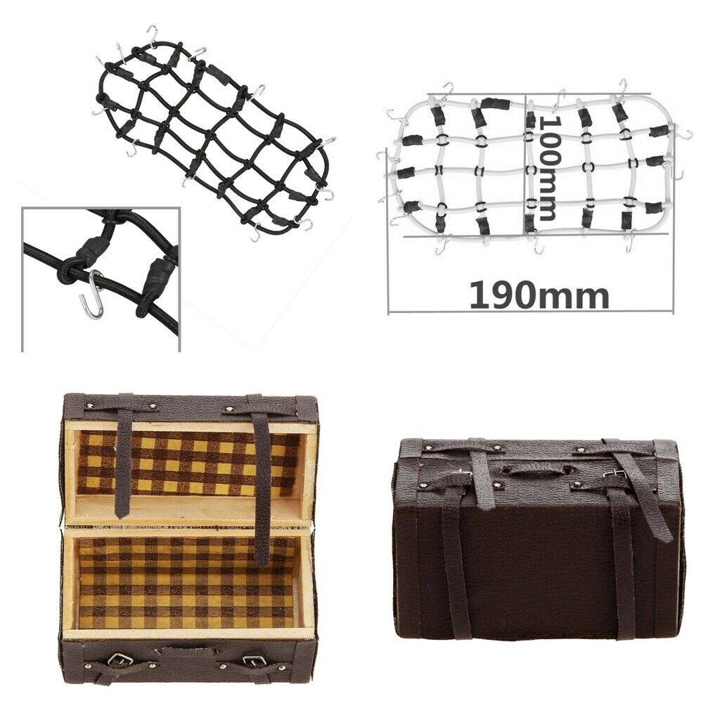 RC 1/10 Luggage Carrier Net With Luggage Box for RC4WD D90 RC Rock Crawler