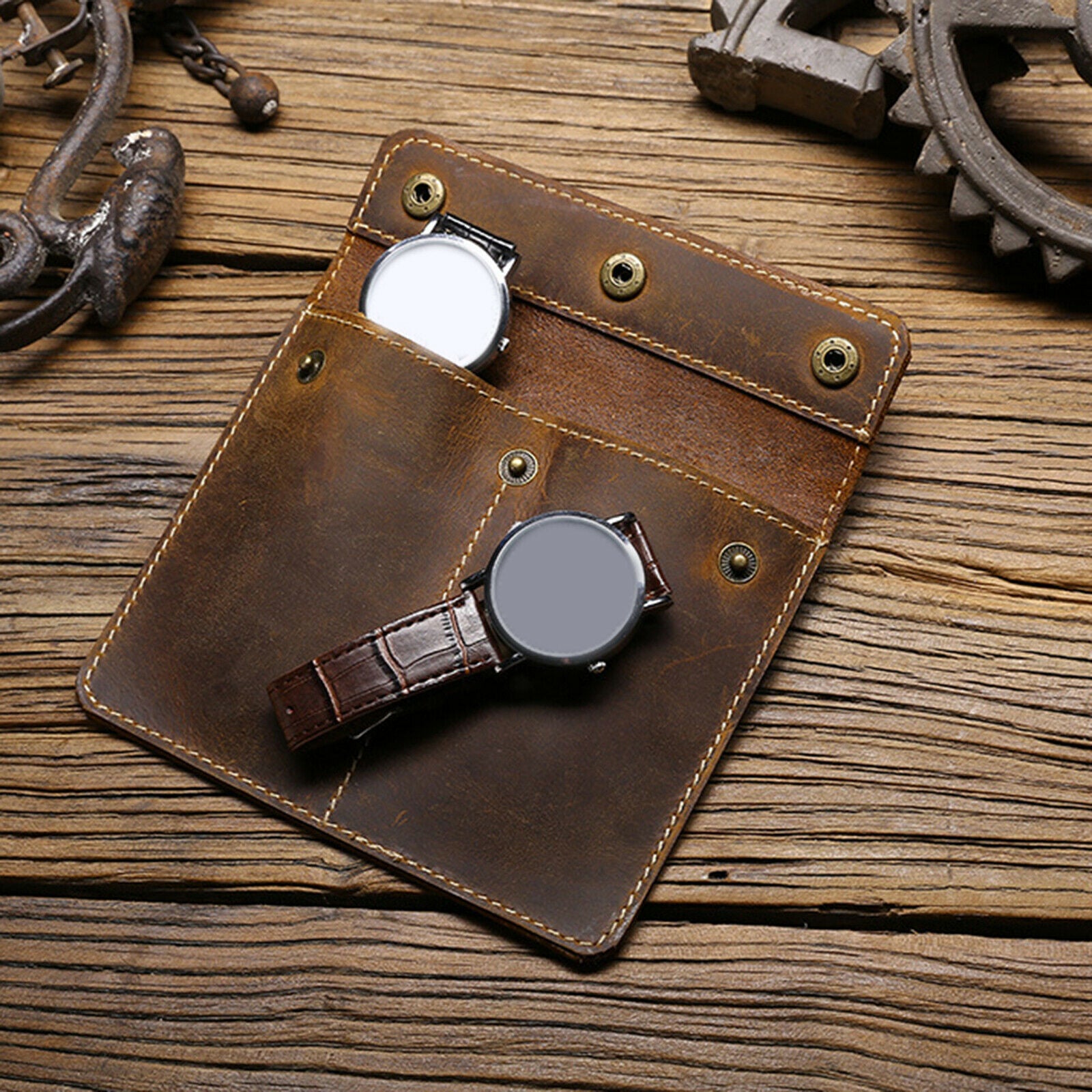 Fashion Portable Leather Watch Pouch Bracelet Storage Bag for Men Women