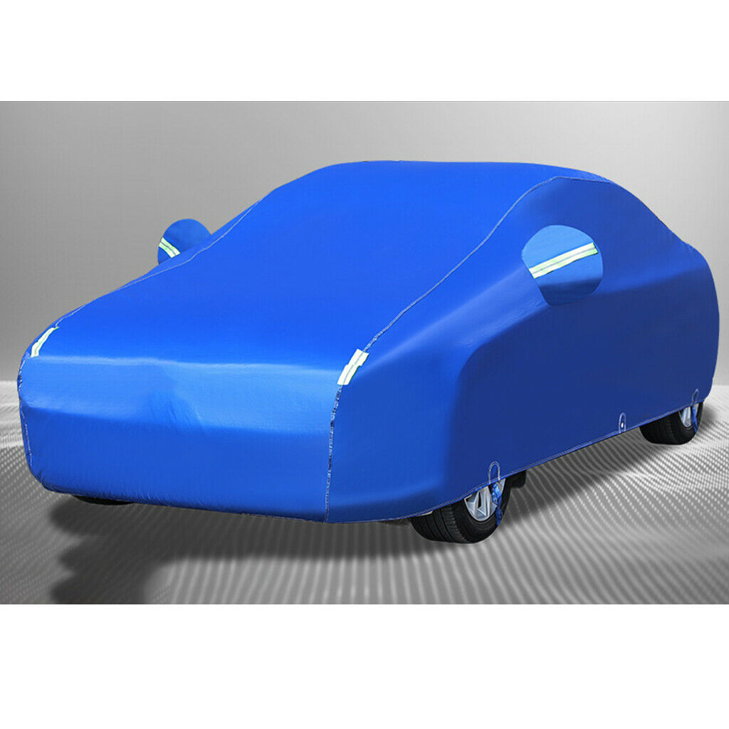 All Weather Full Car Cover Dustproof for Sedan Wagon Trucks 1 Layer Blue