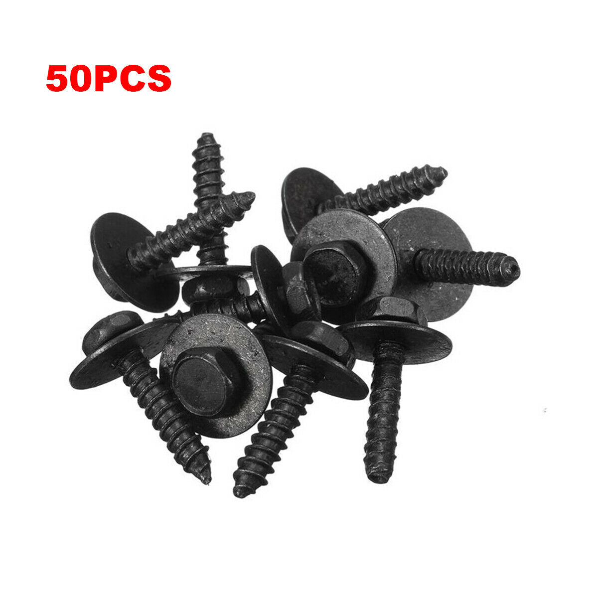 50PCS Car Mudguard Bumper Body Hexagonal Screw Fixing Clip Kit 9.7MM (6-28mm)