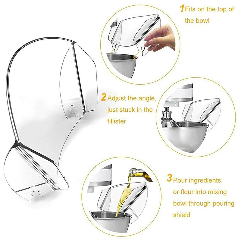 Pou Shield,Universal Pou Chute for Stainless Steel Bowl Bowl-Lift Stand MixeU9I9