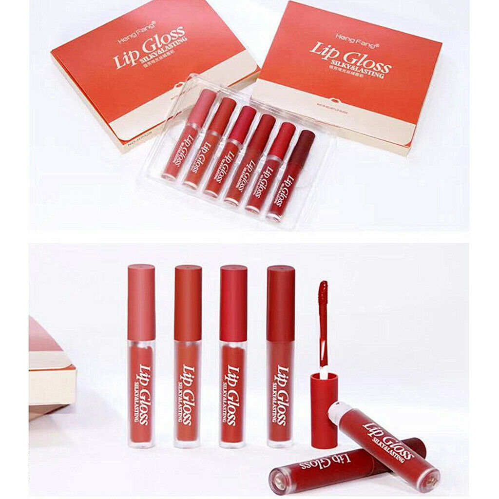 6 Packs Smooth Makeup Lip Gloss Hydrating Liquid Lipstick Lip Tint Stain