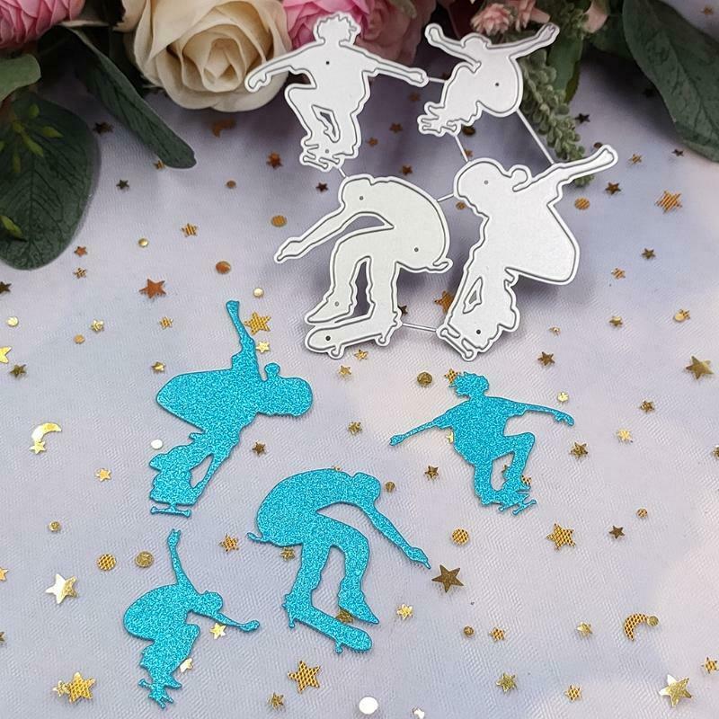Skateboarding Shaped Border Frame Die Cuts Carbon Steel Embossing Template DIY