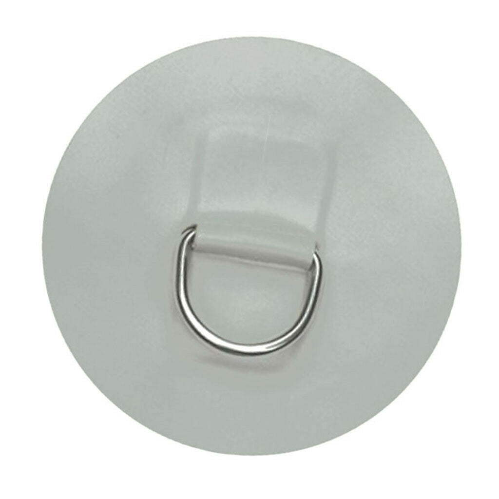 2pcs PVC Gray Round D-Ring Patch for Inflatable Boat Dinghy Kayak Canoe