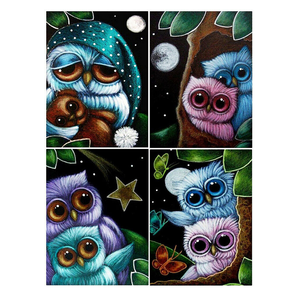 Cartoon Owl DIY 5D Diamond Painting Embroidery Cross Stitch Craft Kit 4#
