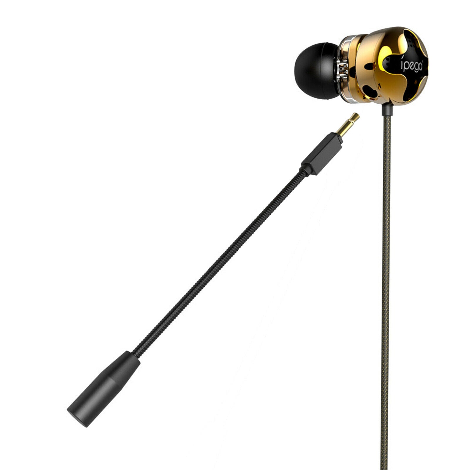 Universal 3.5mm In-Ear Gaming Wired Earphone Headphones Dual Mic for PS4 PC