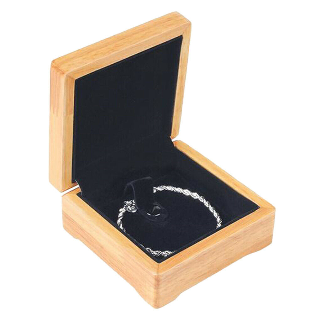 Square Wooden Bracelet Bangle Jewelry Storage Box Organizer Case 10x10x5cm