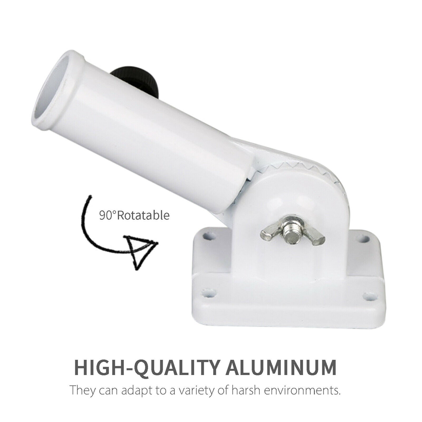 Garden Flag Pole Holder Mounts Base Flagpole Adjustable Holder with Hardware