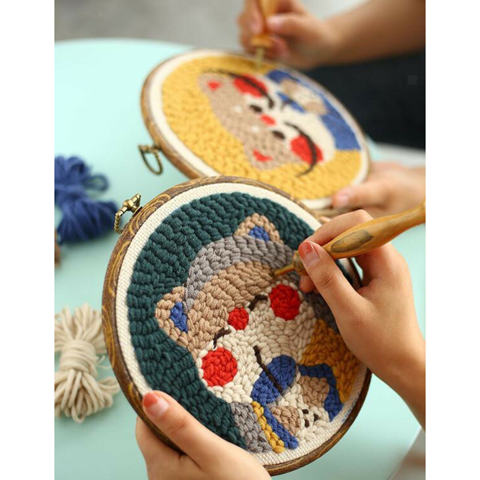 7 Pcs Punch Needle Embroidery Kits Rug Making Yarn Punch Needle, Embroidery Pen,