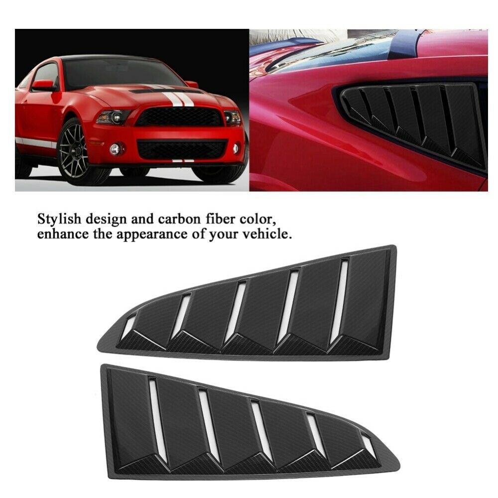 Car Rear Side Window Blinds Quarter Louver Cover For Ford Mustang 15-17 ABS new