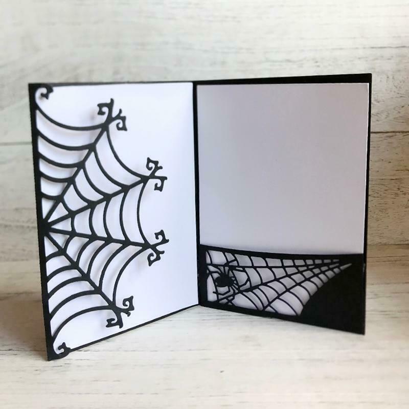 2pcs Halloween Spider Web Metal Cutting Dies Stencil Scrapbooking DIY Embossing