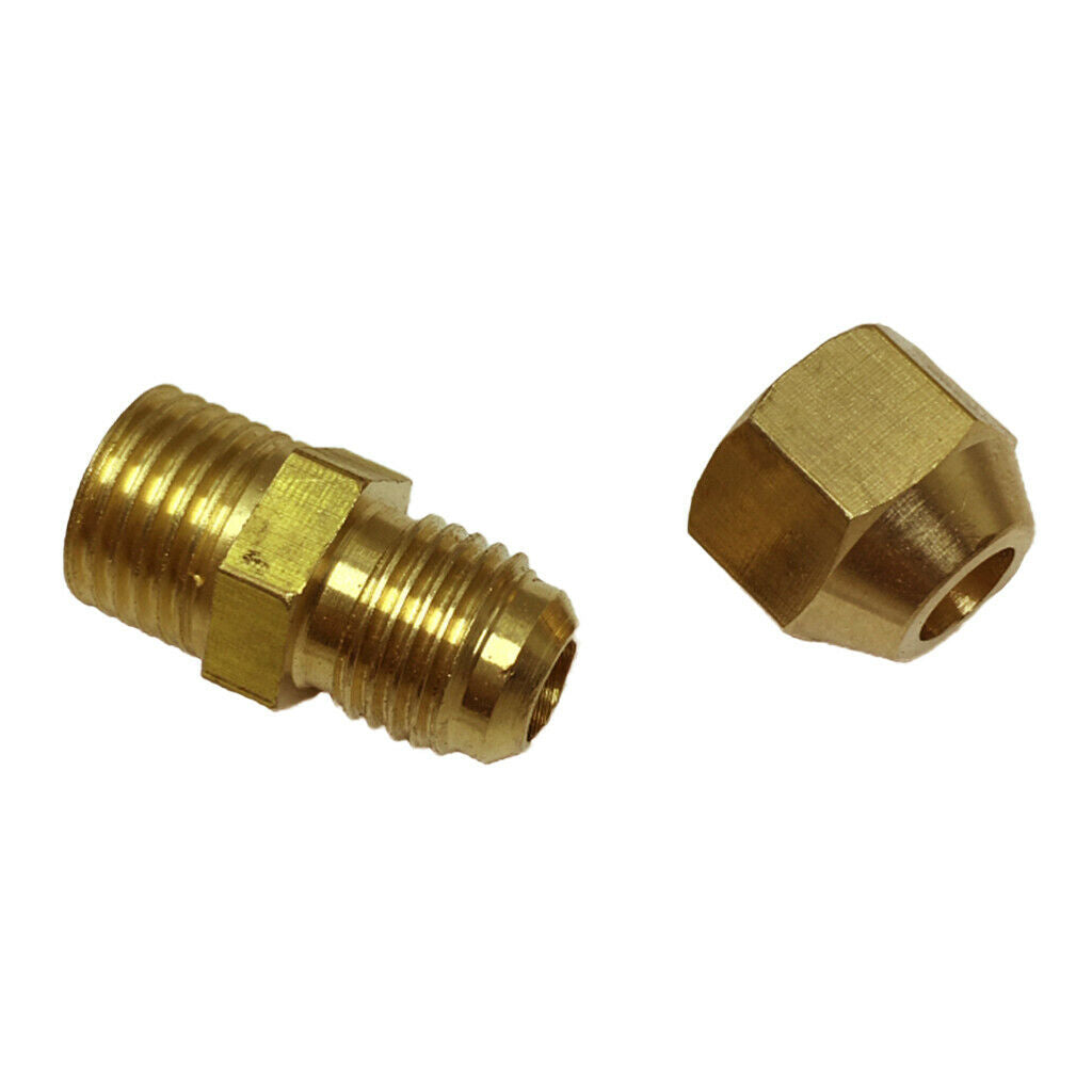 2 Pcs 1/4in Male Threaded Straight Connector Adapter Compression Plumbing