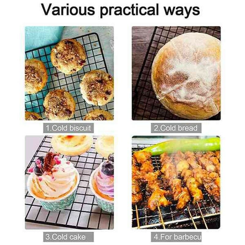 2Pcs Cooling Racks for Baking Non Stick Metal Cake Cooling Wire Roasting RacW3X5