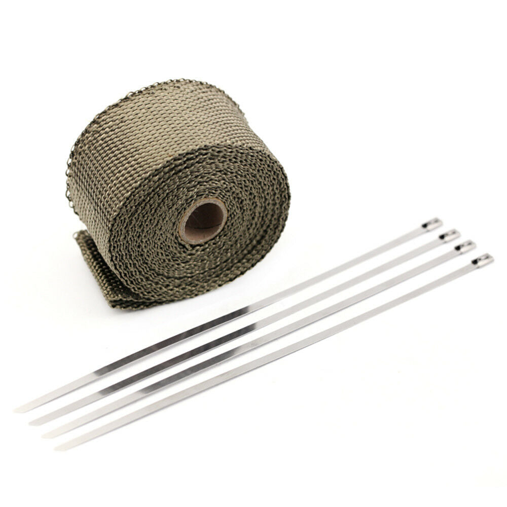 Fiberglass Exhaust Header Pipe Heat Wrap Insulation Shield Tape Cover Insulation