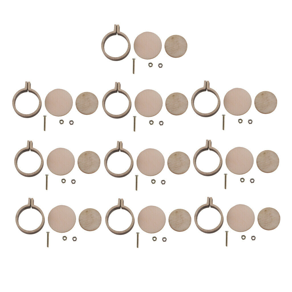 10 lot Round Wooden Embroidery Hoop Embroidery Hoop for Sewing DIY 20mm