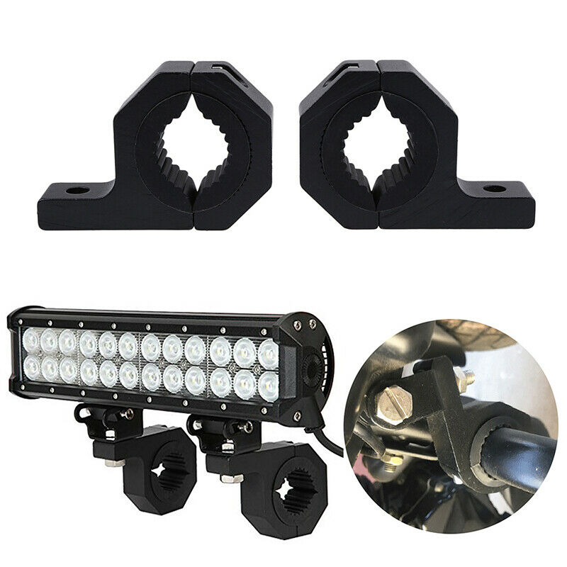Pair Mounting Bracket Clamps Black Aluum Spray-Paint Process For 28~32mm Bar