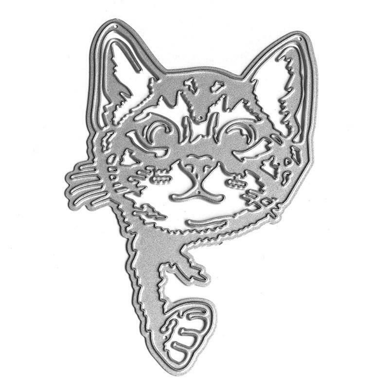 Cat Metal Cutting Dies Stencil Scrapbooking DIY Album Stamp Paper Card Mold